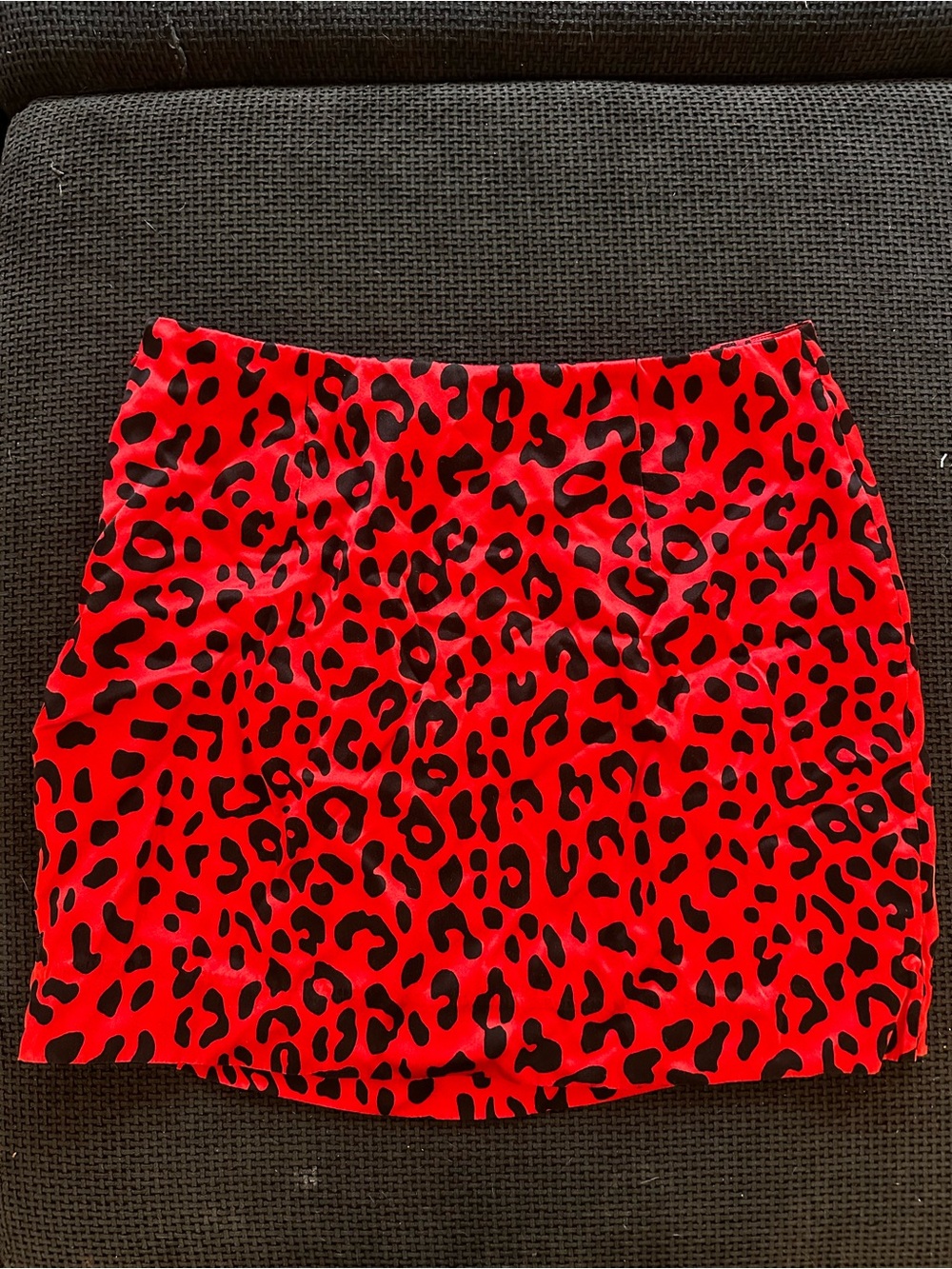Equipment Red and Black Leopard Print Mini Skirt